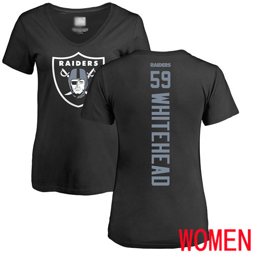 Oakland Raiders Black Women Tahir Whitehead Backer NFL Football #59 T Shirt->women nfl jersey->Women Jersey